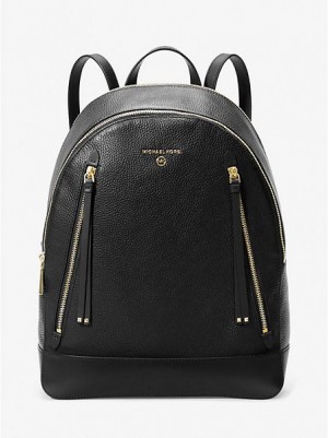 Dámské Batoh Michael Kors Brooklyn Large Pebbled Læder Černé | 417035-FWO