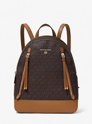 Dámské Batoh Michael Kors Brooklyn Medium Logo Hnědé | 021637-FDH