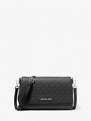 Dámské Crossbody Kabelky Michael Kors Medium Logo Convertible Černé | 386074-POB