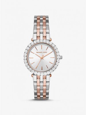 Dámské Hodinky Michael Kors Darci Pave Stříbrné Zlaté | 527361-CVX