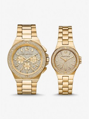 Dámské Hodinky Michael Kors Lennox His And Hers Pave Zlaté | 496587-KWV