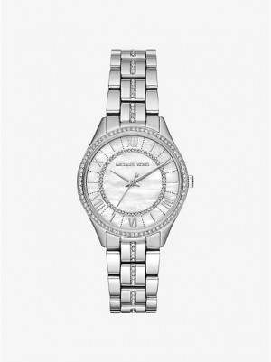 Dámské Hodinky Michael Kors Mini Lauryn Pave Stříbrné | 159807-IGP