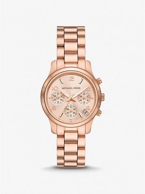 Dámské Hodinky Michael Kors Mini Runway Růžové Zlaté | 983026-TNQ