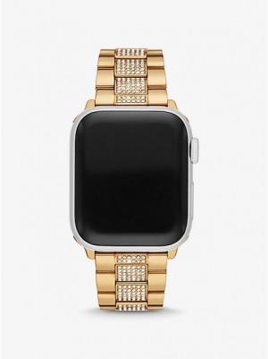 Dámské Hodinky Michael Kors Pave Páskové For Apple Zlaté | 283904-WDK