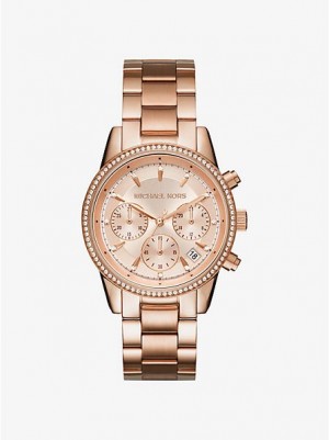 Dámské Hodinky Michael Kors Ritz Růžové Zlaté | 405923-YNH