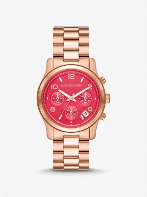 Dámské Hodinky Michael Kors Runway Růžové Zlaté | 586431-EGV