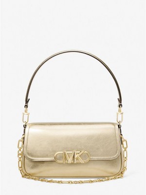 Dámské Kabelky Přes Rameno Michael Kors Parker Medium Metallic Læder Zlaté | 283756-ASP