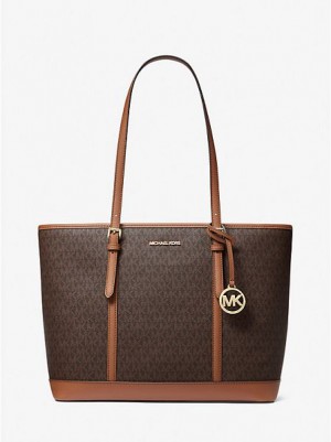 Dámské Přebalovací Tašky Michael Kors Jet Set Travel Large Logo Hnědé | 045986-STX