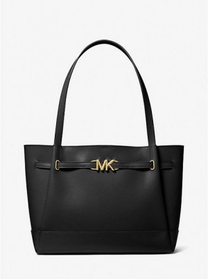 Dámské Přebalovací Tašky Michael Kors Reed Large Pebbled Læder Černé | 517386-GHU