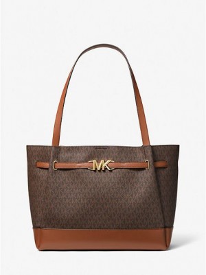 Dámské Přebalovací Tašky Michael Kors Reed Large Logo Hnědé | 315048-SIT