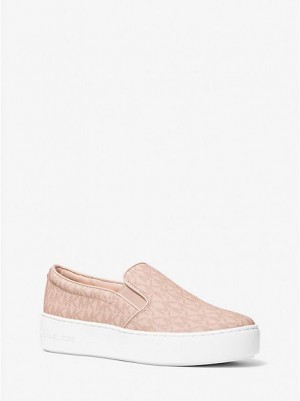 Dámské Slip On Tenisky Michael Kors Trent Logo Koralove Bílé | 284957-FRP