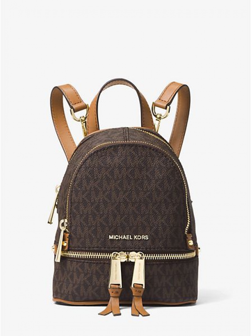 Dámské Batoh Michael Kors Rhea Mini Logo Hnědé | 294085-JLY