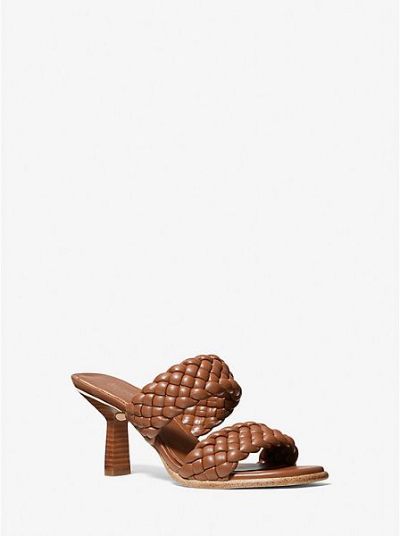 Dámské Boty Mules Michael Kors Amelia Braided Hnědé | 846709-WTB