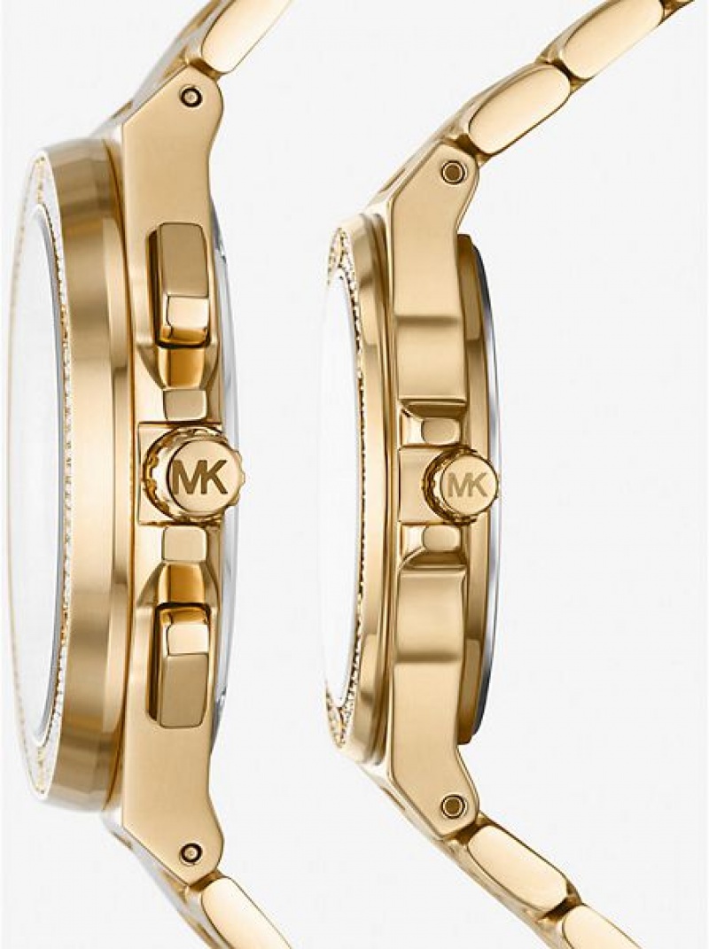 Dámské Hodinky Michael Kors Lennox His And Hers Pave Zlaté | 496587-KWV