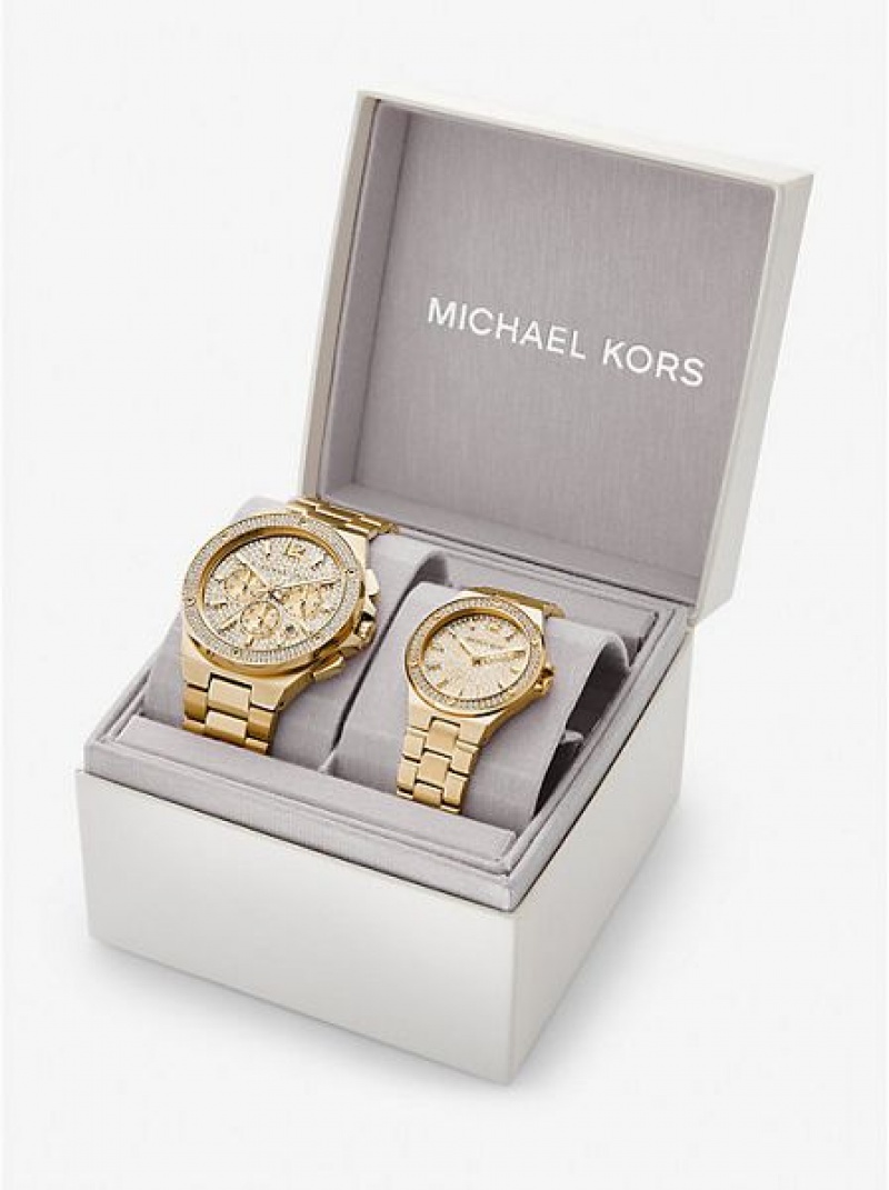 Dámské Hodinky Michael Kors Lennox His And Hers Pave Zlaté | 496587-KWV