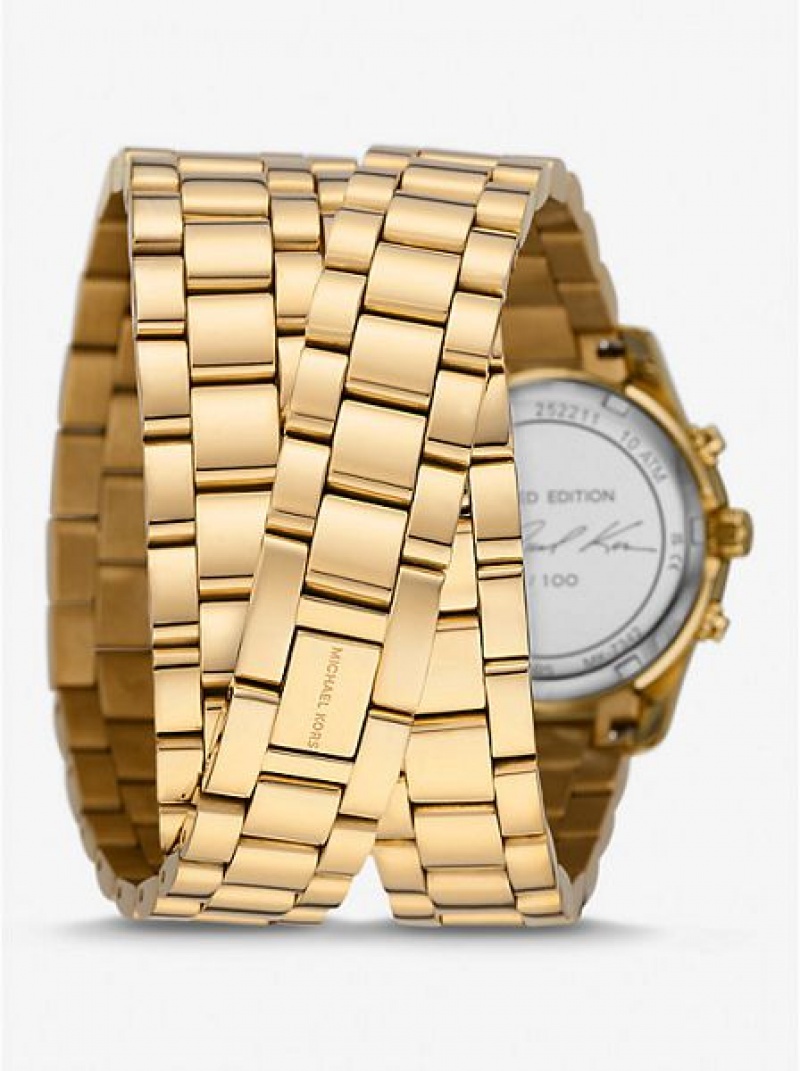 Dámské Hodinky Michael Kors Limited-edition Runway 18k Stainless Steel Wrap Zlaté | 701934-HDR