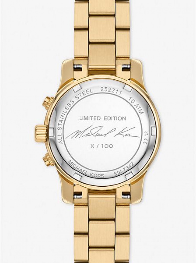 Dámské Hodinky Michael Kors Limited-edition Runway 18k Stainless Steel Wrap Zlaté | 701934-HDR