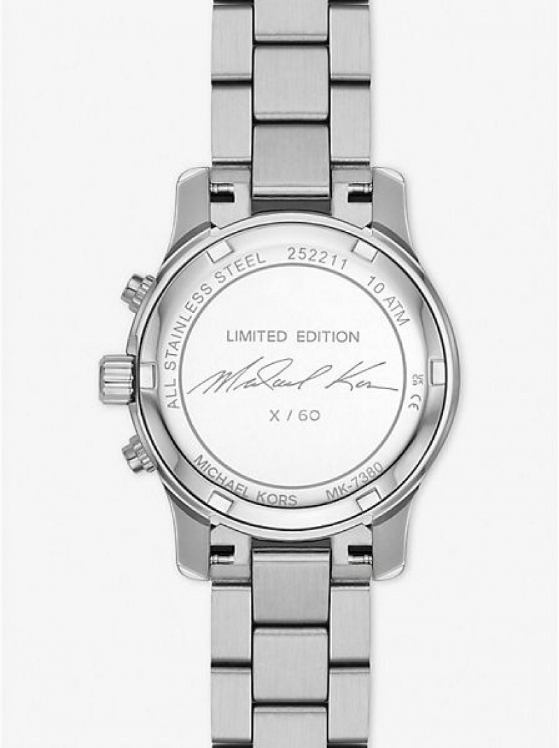 Dámské Hodinky Michael Kors Limited-edition Runway Rhodium-plated Stainless Steel Wrap Stříbrné | 635419-VDL