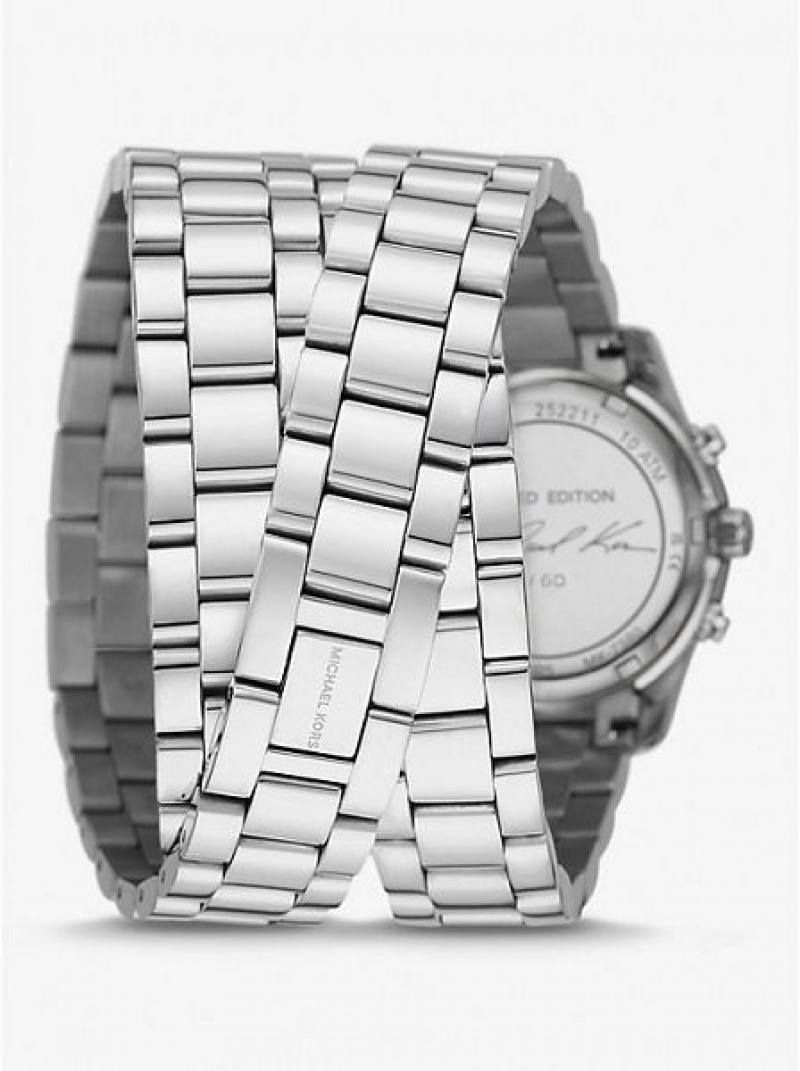 Dámské Hodinky Michael Kors Limited-edition Runway Rhodium-plated Stainless Steel Wrap Stříbrné | 635419-VDL