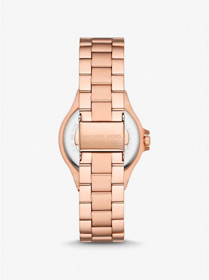 Dámské Hodinky Michael Kors Mini Lennox Pave Růžové Zlaté | 054198-UPI