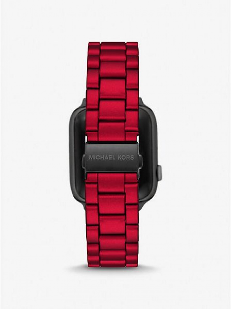 Dámské Hodinky Michael Kors Red-coated Stainless Steel Páskové For Apple Červené | 605394-WAQ