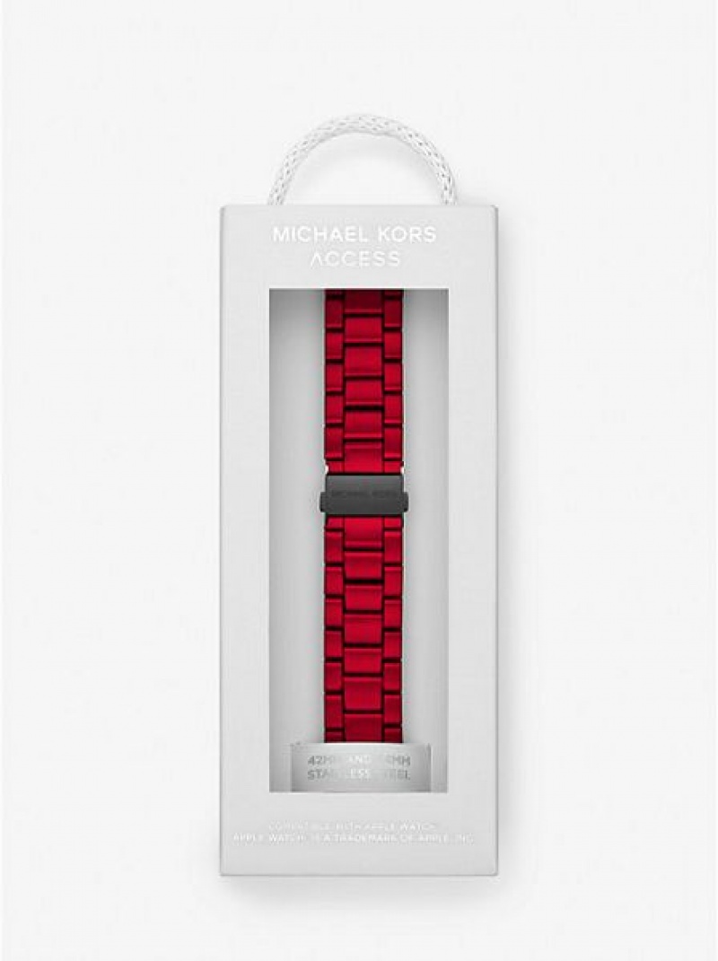 Dámské Hodinky Michael Kors Red-coated Stainless Steel Páskové For Apple Červené | 605394-WAQ