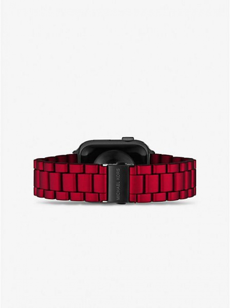 Dámské Hodinky Michael Kors Red-coated Stainless Steel Páskové For Apple Červené | 605394-WAQ