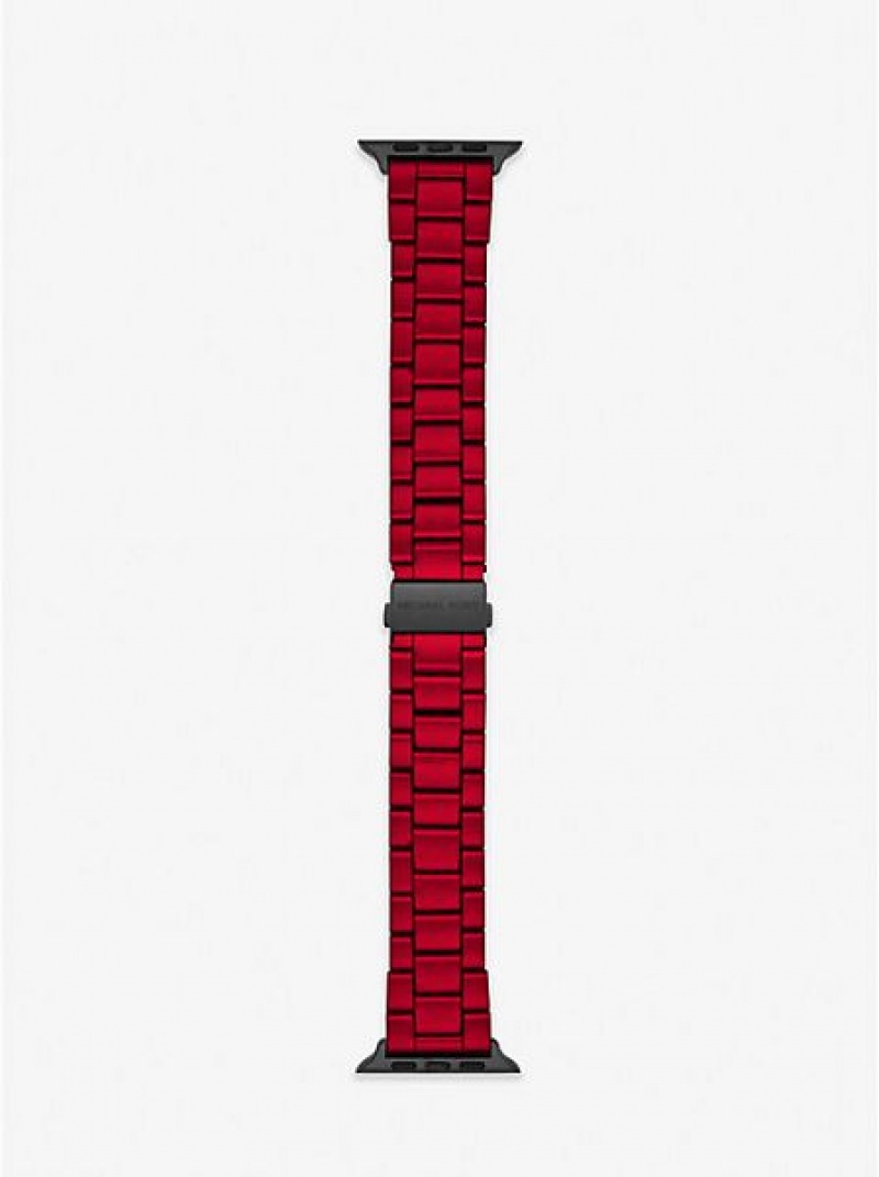 Dámské Hodinky Michael Kors Red-coated Stainless Steel Páskové For Apple Červené | 605394-WAQ