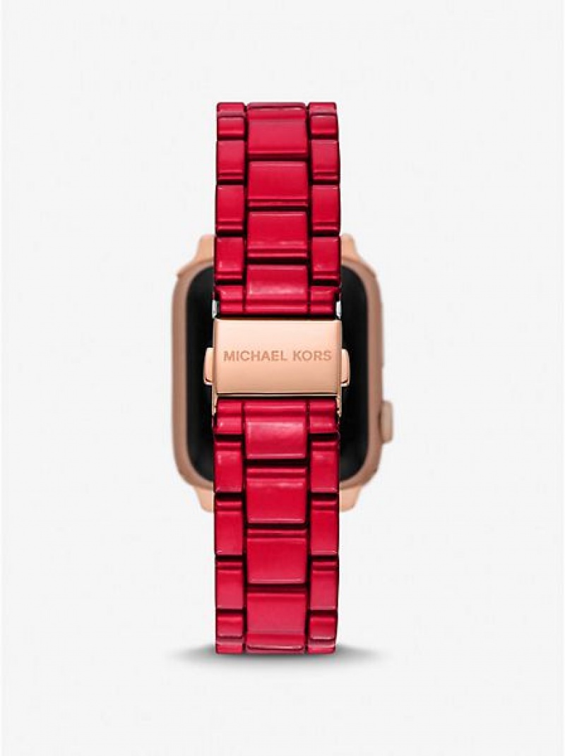 Dámské Hodinky Michael Kors Red-coated Stainless Steel Páskové For Apple Červené | 472301-QCN