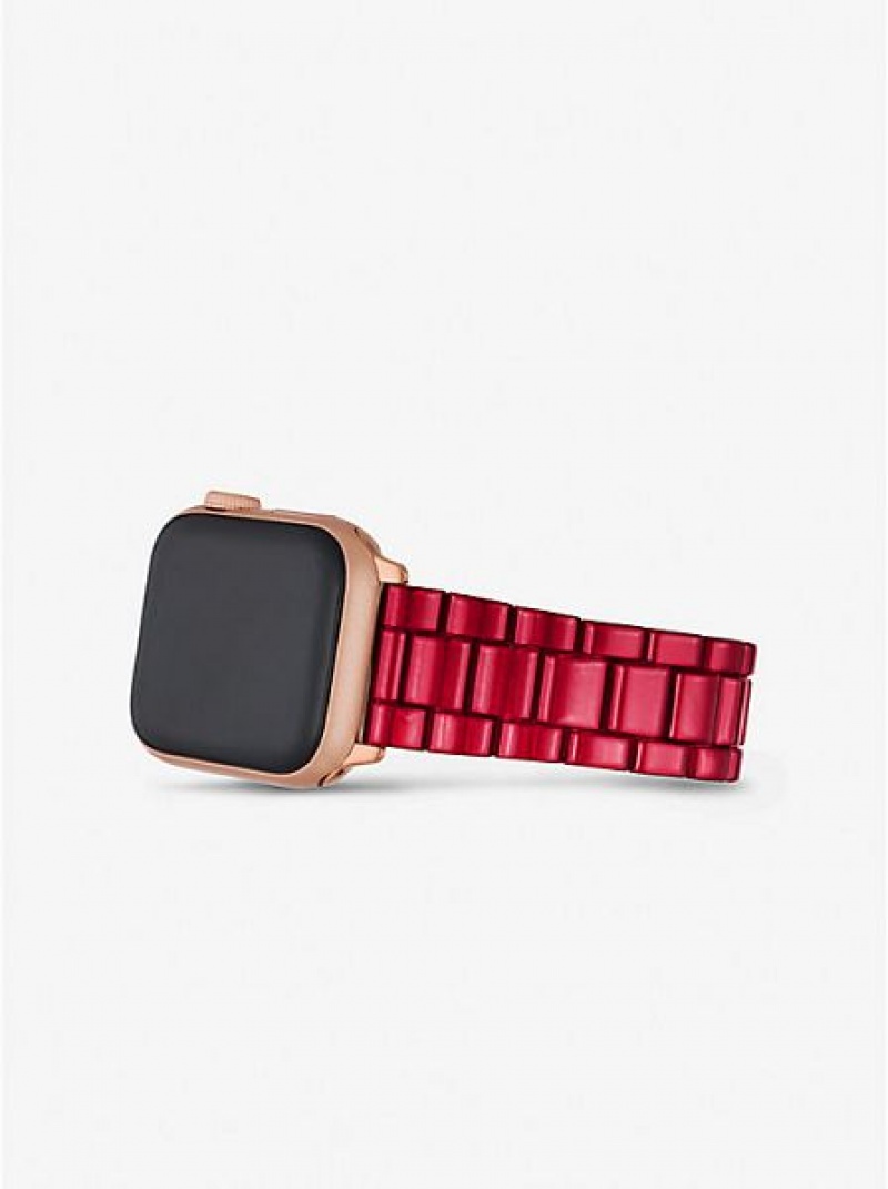 Dámské Hodinky Michael Kors Red-coated Stainless Steel Páskové For Apple Červené | 472301-QCN