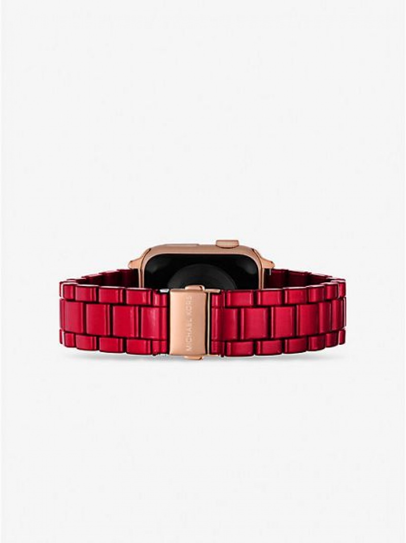 Dámské Hodinky Michael Kors Red-coated Stainless Steel Páskové For Apple Červené | 472301-QCN