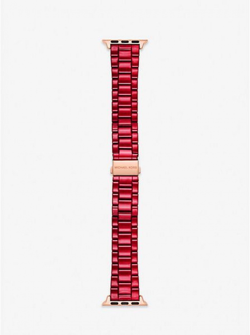 Dámské Hodinky Michael Kors Red-coated Stainless Steel Páskové For Apple Červené | 472301-QCN