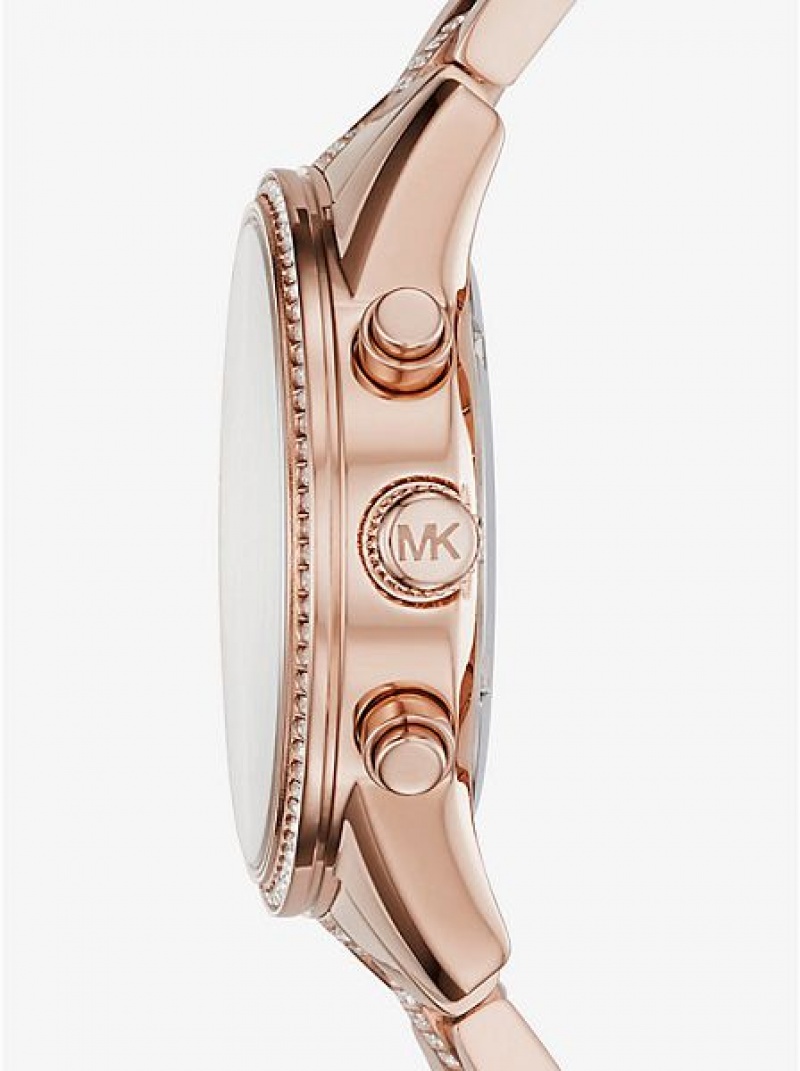 Dámské Hodinky Michael Kors Ritz Pave Růžové Zlaté | 501769-XYE