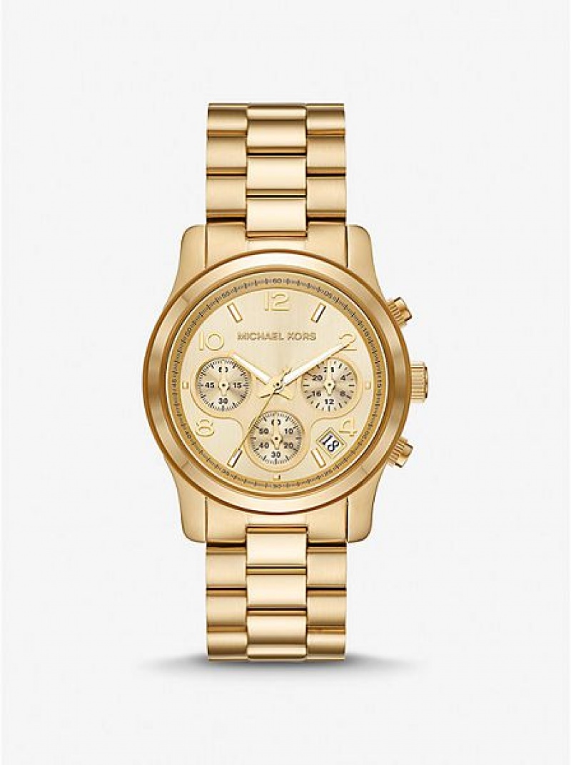 Dámské Hodinky Michael Kors Runway Zlaté | 451378-PZH