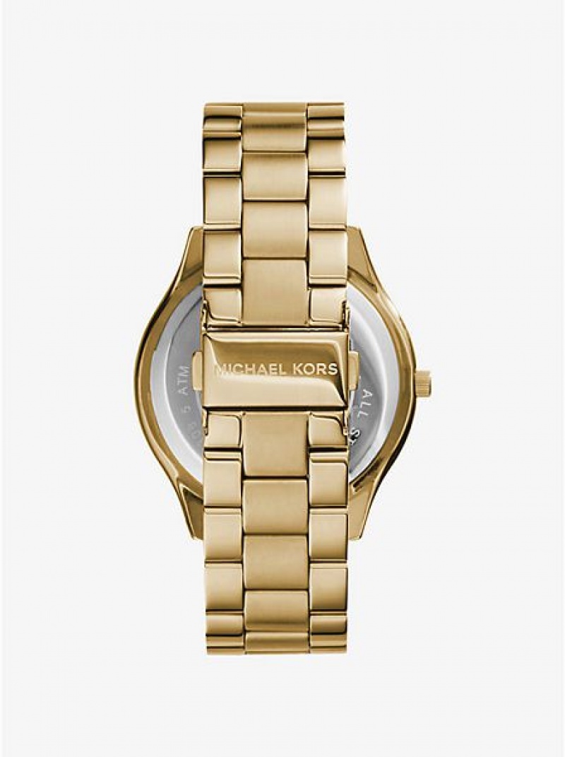 Dámské Hodinky Michael Kors Slim Runway Stainless Steel Zlaté | 516732-CWF