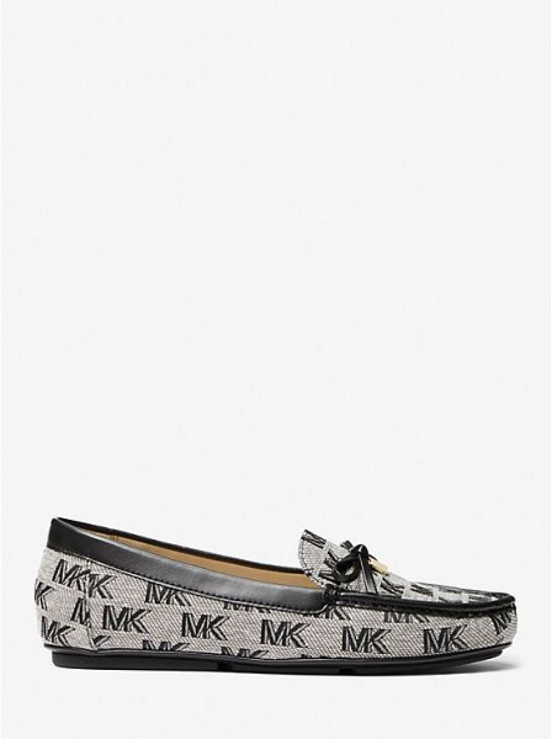 Dámské Loafers Michael Kors Juliette Logo Jacquard Černé | 193287-REC