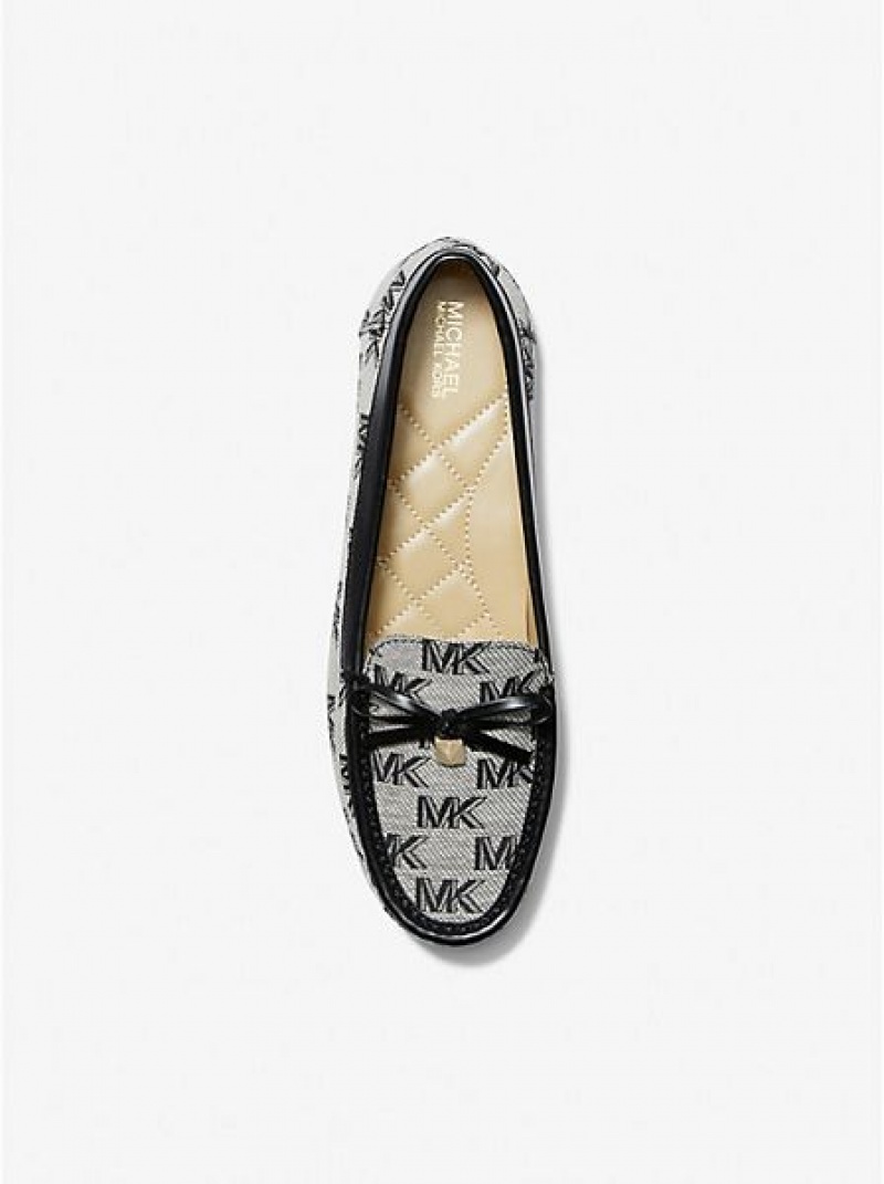 Dámské Loafers Michael Kors Juliette Logo Jacquard Černé | 193287-REC