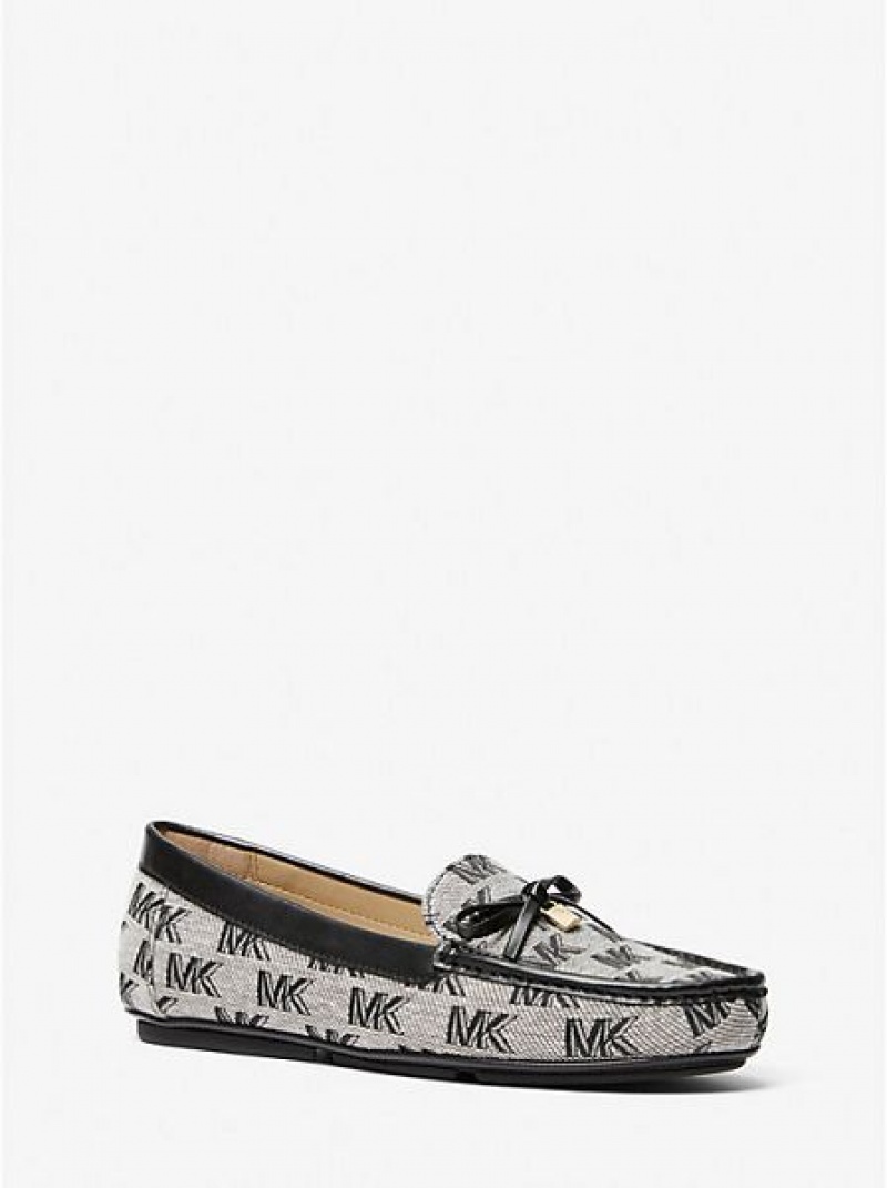 Dámské Loafers Michael Kors Juliette Logo Jacquard Černé | 193287-REC