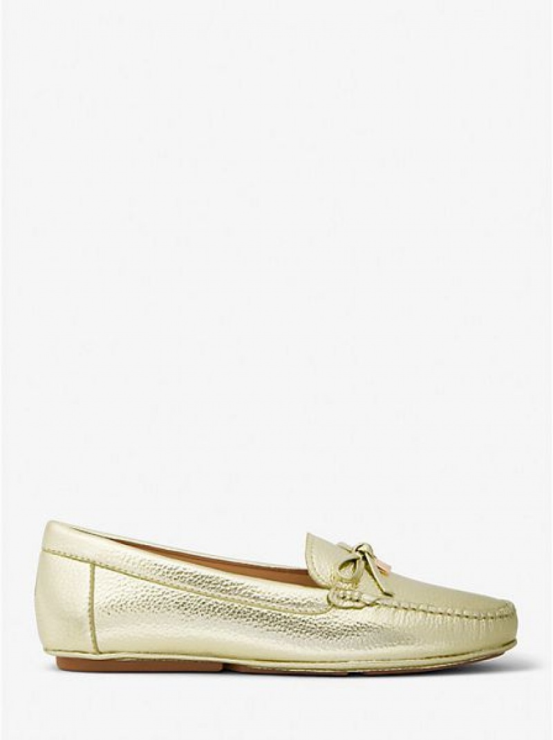 Dámské Loafers Michael Kors Juliette Metallic Læder Zlaté | 879143-HXK