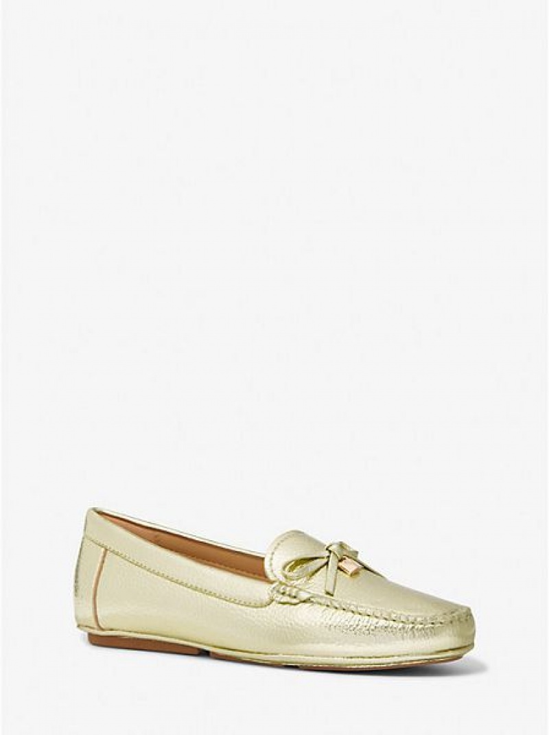 Dámské Loafers Michael Kors Juliette Metallic Læder Zlaté | 879143-HXK