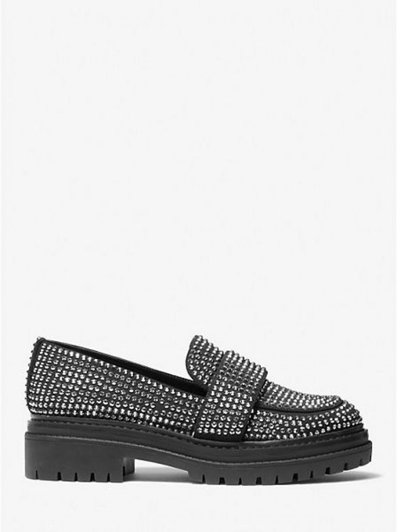 Dámské Loafers Michael Kors Parker Crystal Embellished Scuba Černé | 123704-IWZ