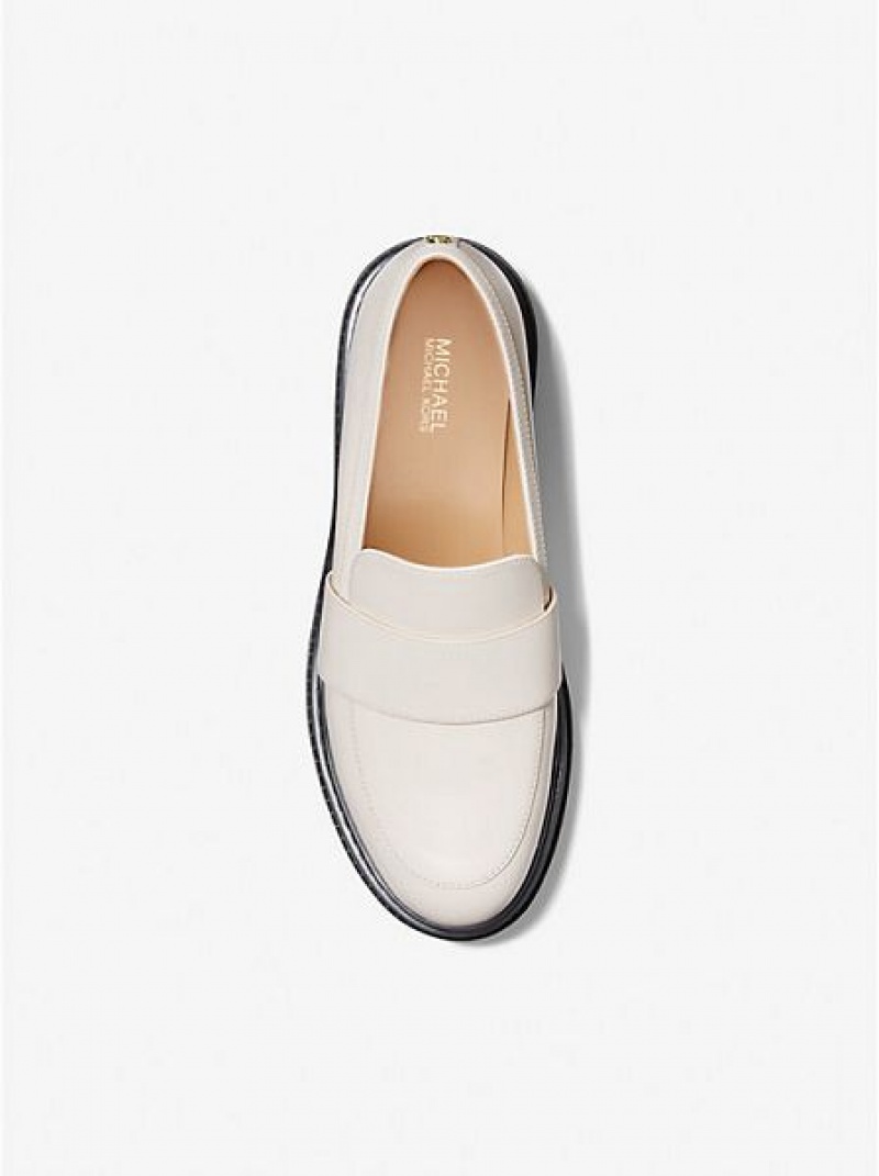 Dámské Loafers Michael Kors Parker Læder Krém | 546803-HBZ