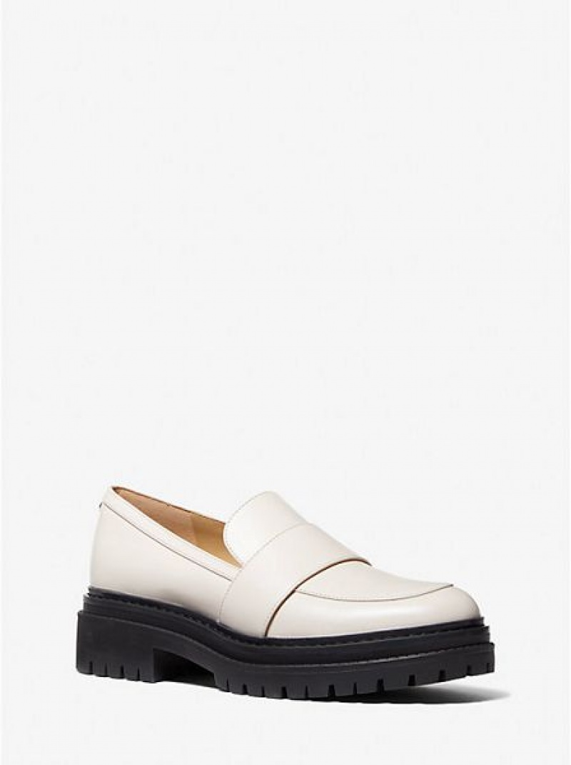 Dámské Loafers Michael Kors Parker Læder Krém | 546803-HBZ