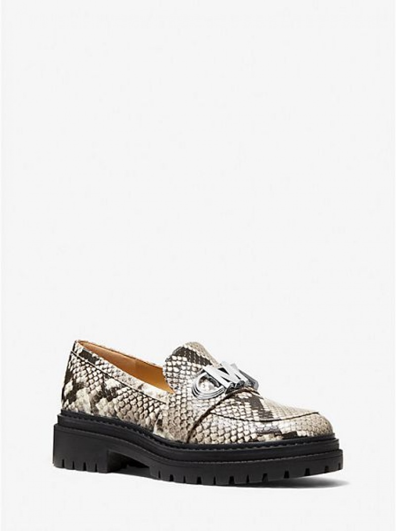 Dámské Loafers Michael Kors Parker Snake Embossed Faux Læder Hnědé | 819073-NTH