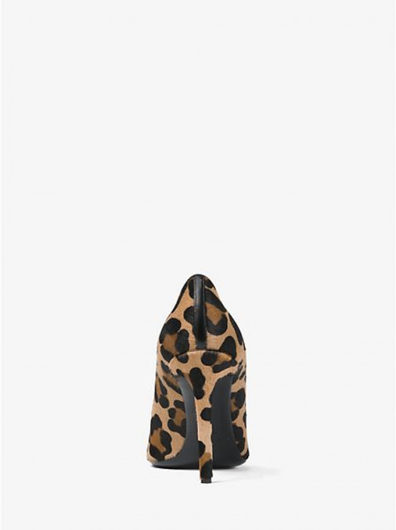 Dámské Lodičky Michael Kors Gretel Leopard Calf Hair Černé Hnědé | 472315-DGU