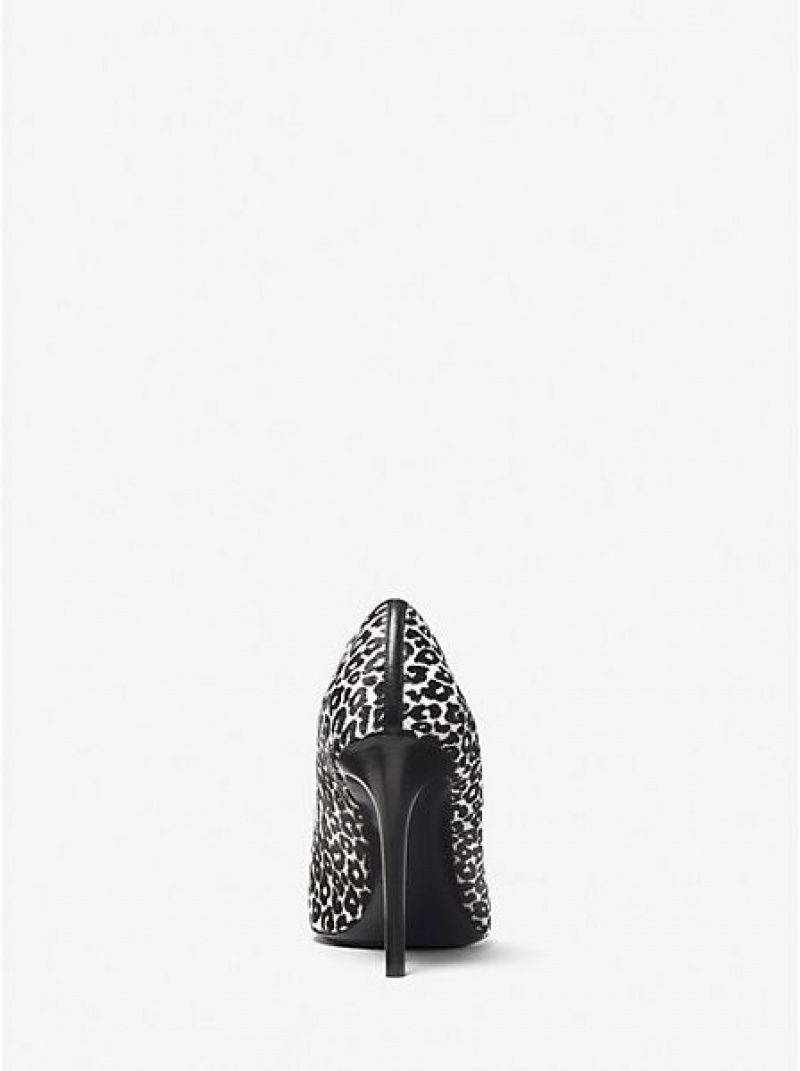 Dámské Lodičky Michael Kors Gretel Leopard Print Calf Hair Černé Bílé | 936127-BKJ