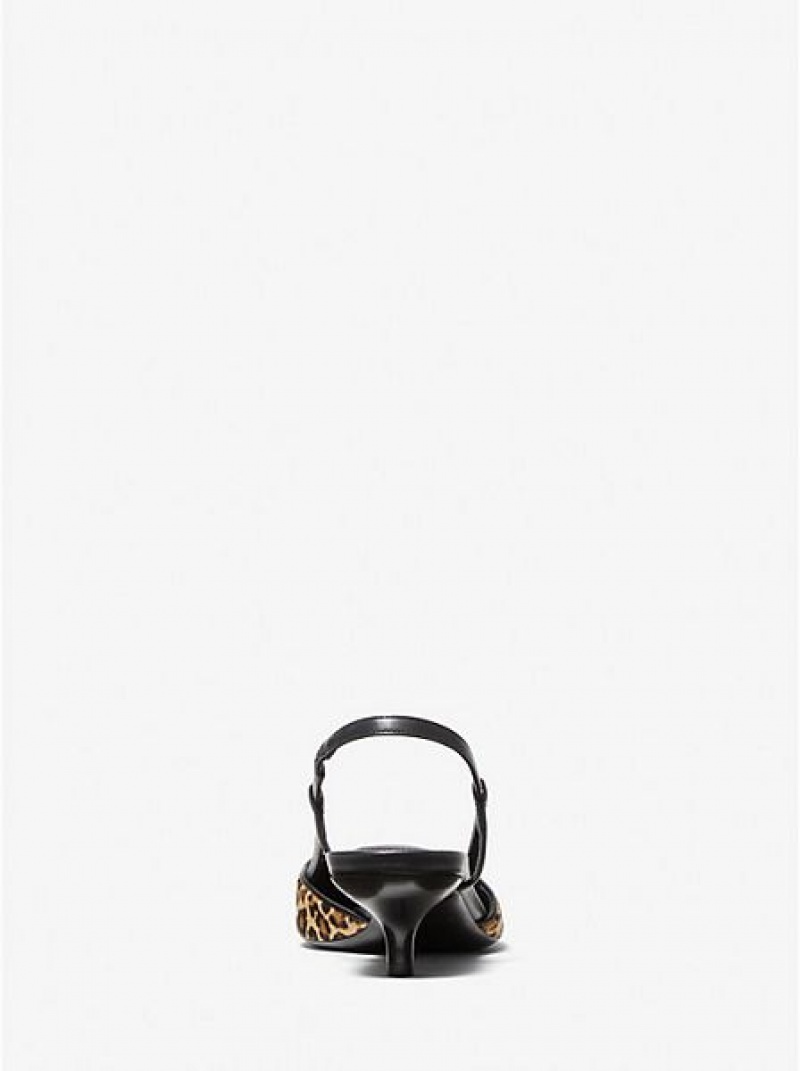 Dámské Lodičky Michael Kors Hallie Leopard Print Calf Hair Hnědé | 761320-URJ