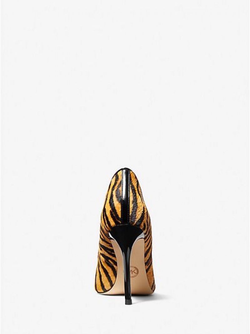 Dámské Lodičky Michael Kors Parker Tiger Print Calf Hair And Læder Žluté Černé | 703621-RKM