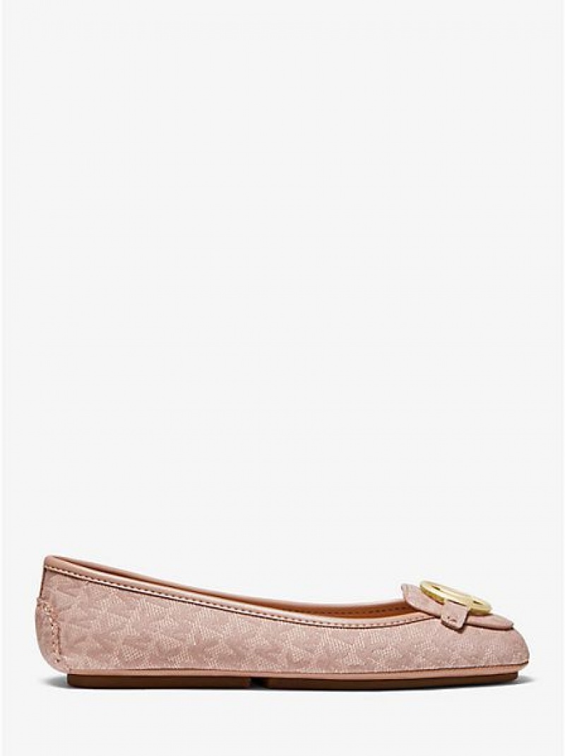 Dámské Mokasíny Michael Kors Lillie Logo Jacquard Růžové | 307498-SLD