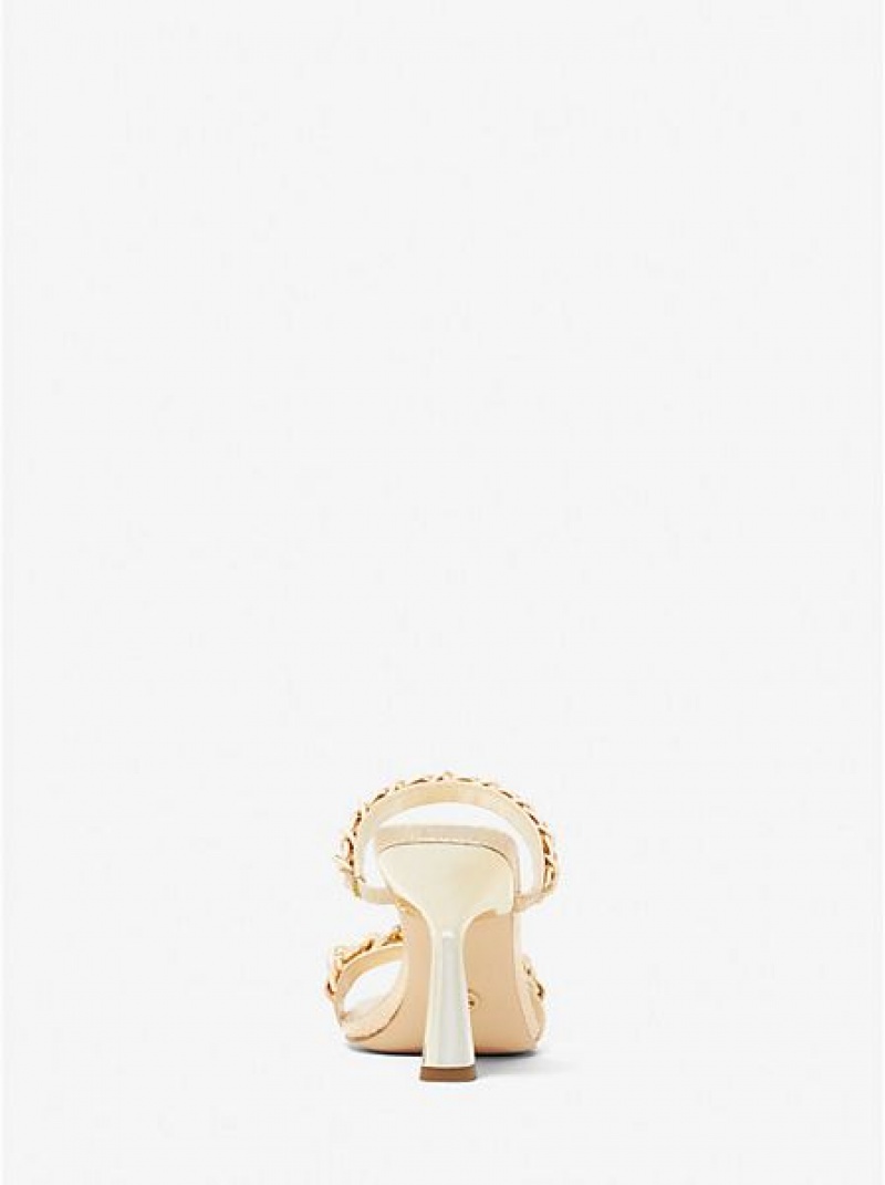 Dámské Sandály Michael Kors Clara Embellished Metallic Snake Embossed Læder Zlaté | 365027-HPV